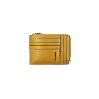 Чехол для кредитных карт PIQUADRO BLUE SQUARE PU1243B2R/G шафрановый, натуральная кожа