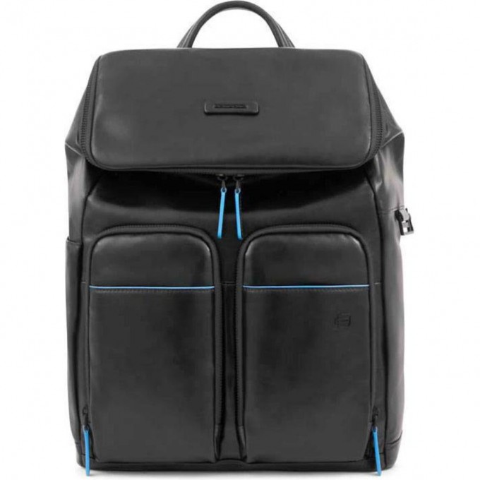 Рюкзак PIQUADRO BLUE SQUARE REVAMP черный кожа CA6104B2V/N