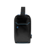 Рюкзак слинг мужской PIQUADRO BLUE SQUARE черный кожа CA6898B2/N